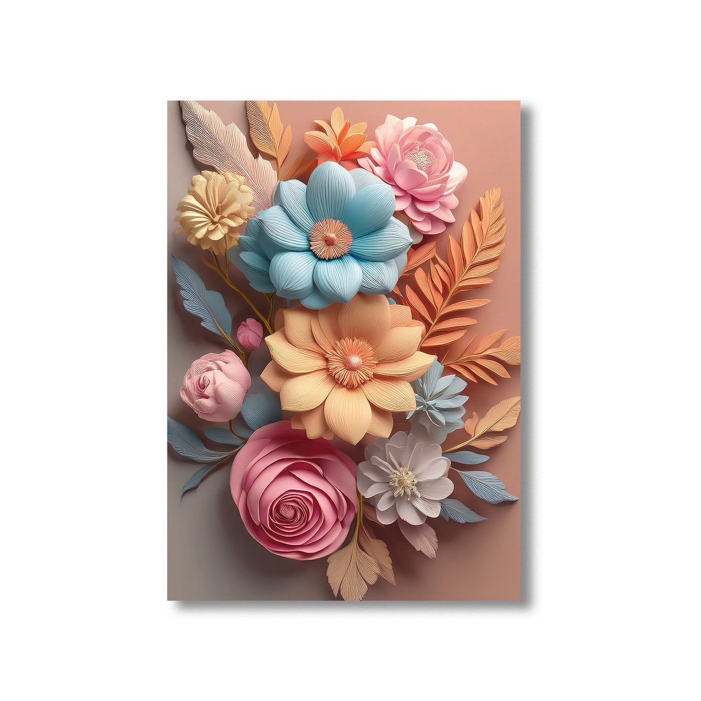 Colorful floral arrangement on a beige background