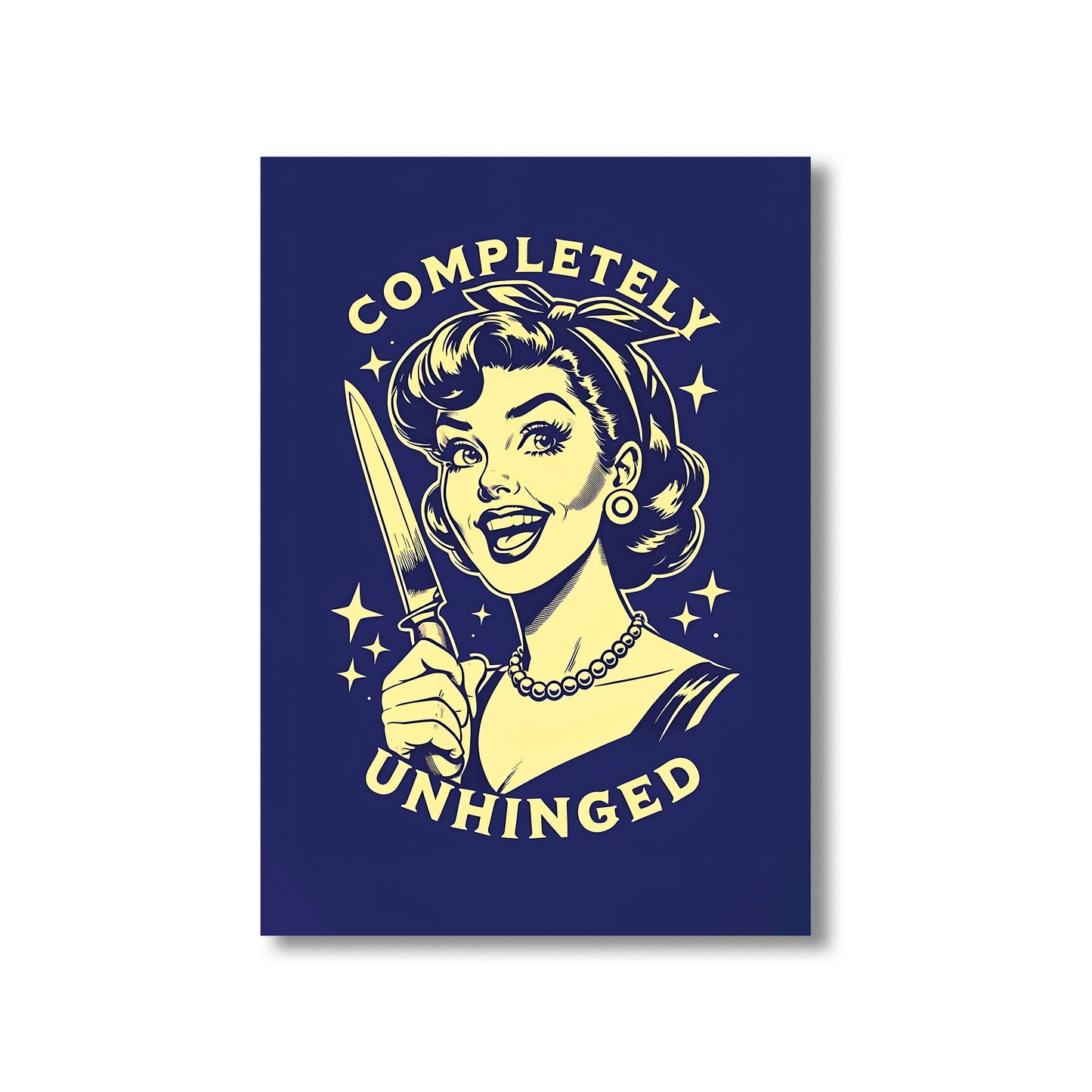Funny kitchen art print with quirky and unhinged humorous design, perfect for adding fun and personality to kitchen and dining room decor digital download