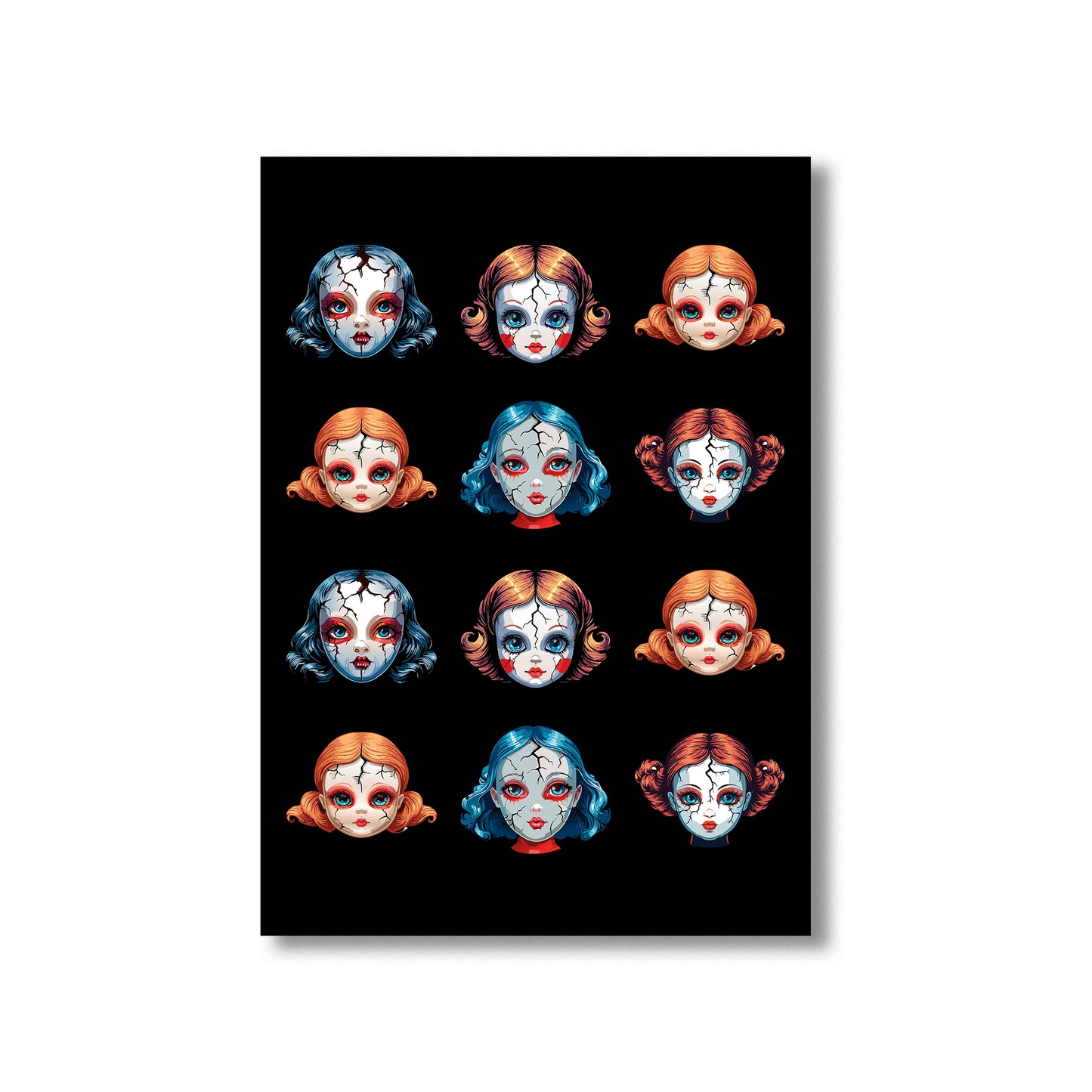 Halloween doll face scary printable artwork