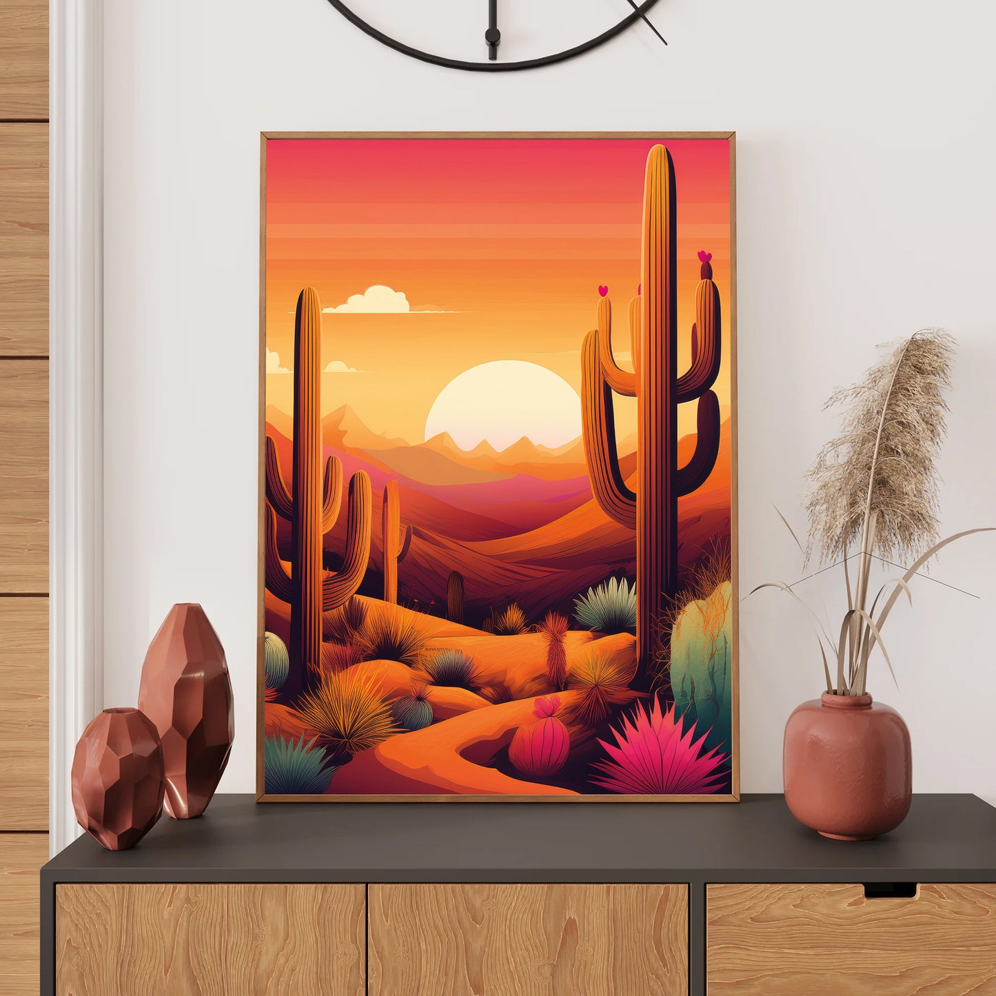 Desert Serenity Cactus Wall Art Print – Digital Download Southwestern Botanical Decor