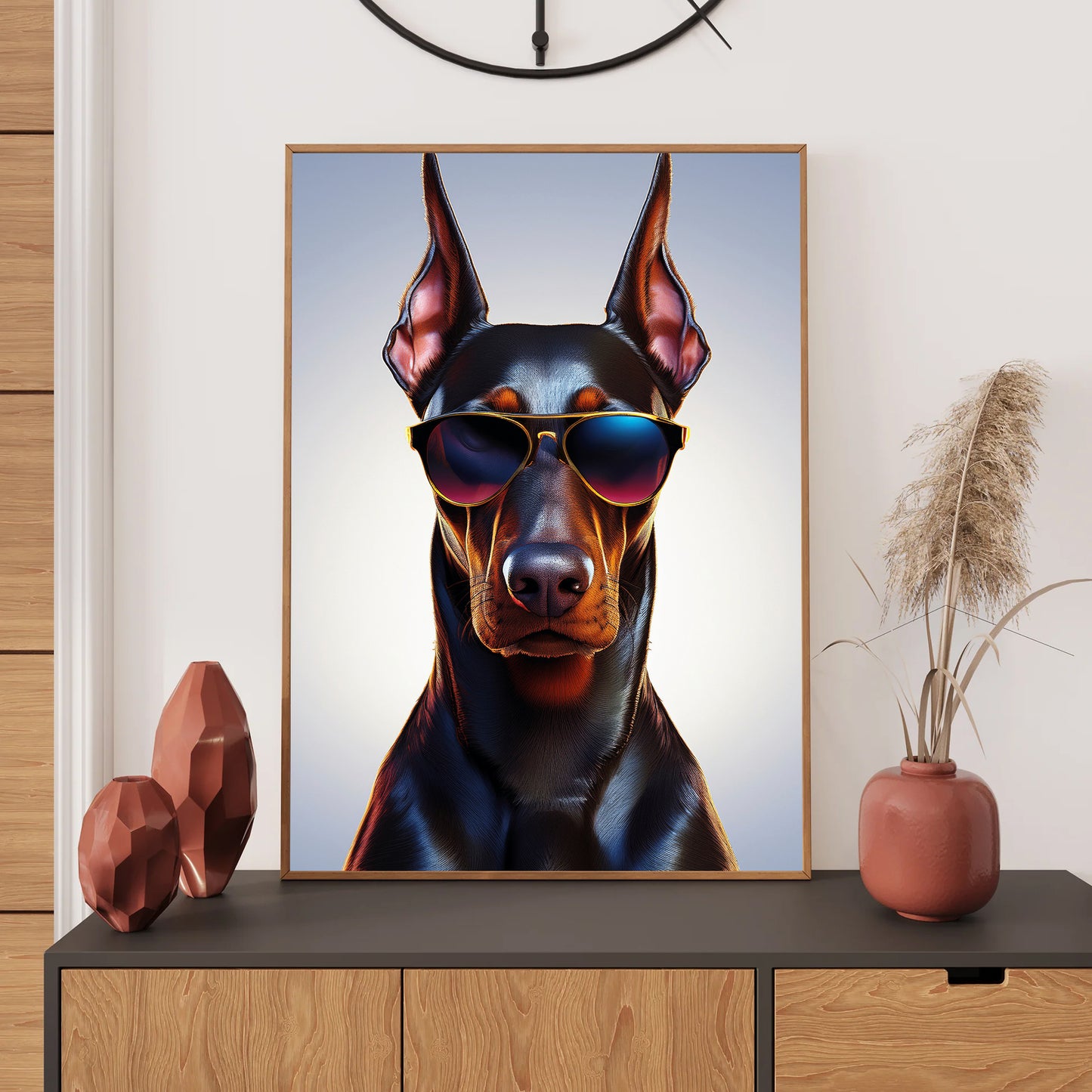 Doberman Wall Art Print, Bedroom