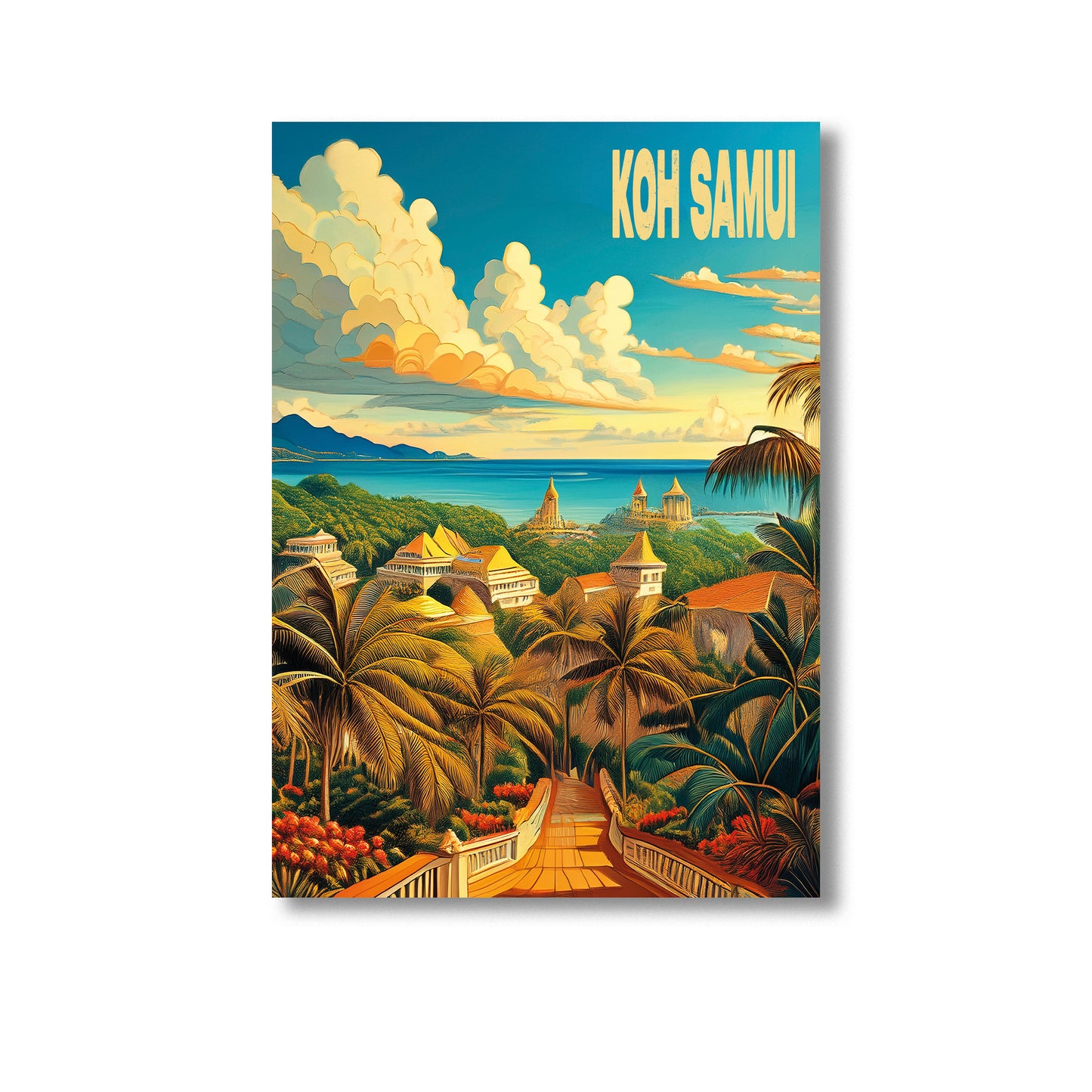 Koh Samui Retro Wall Art Print Home decor Poster, Product
