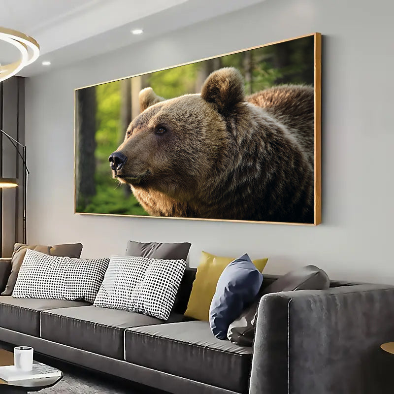 Wildlife Bear in the Woods Wall Art Print Home decor Poster, Living room