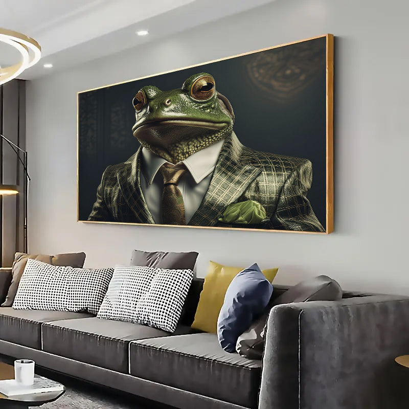 Frog in a suit Wall Art Print Home decor Poster, Living room