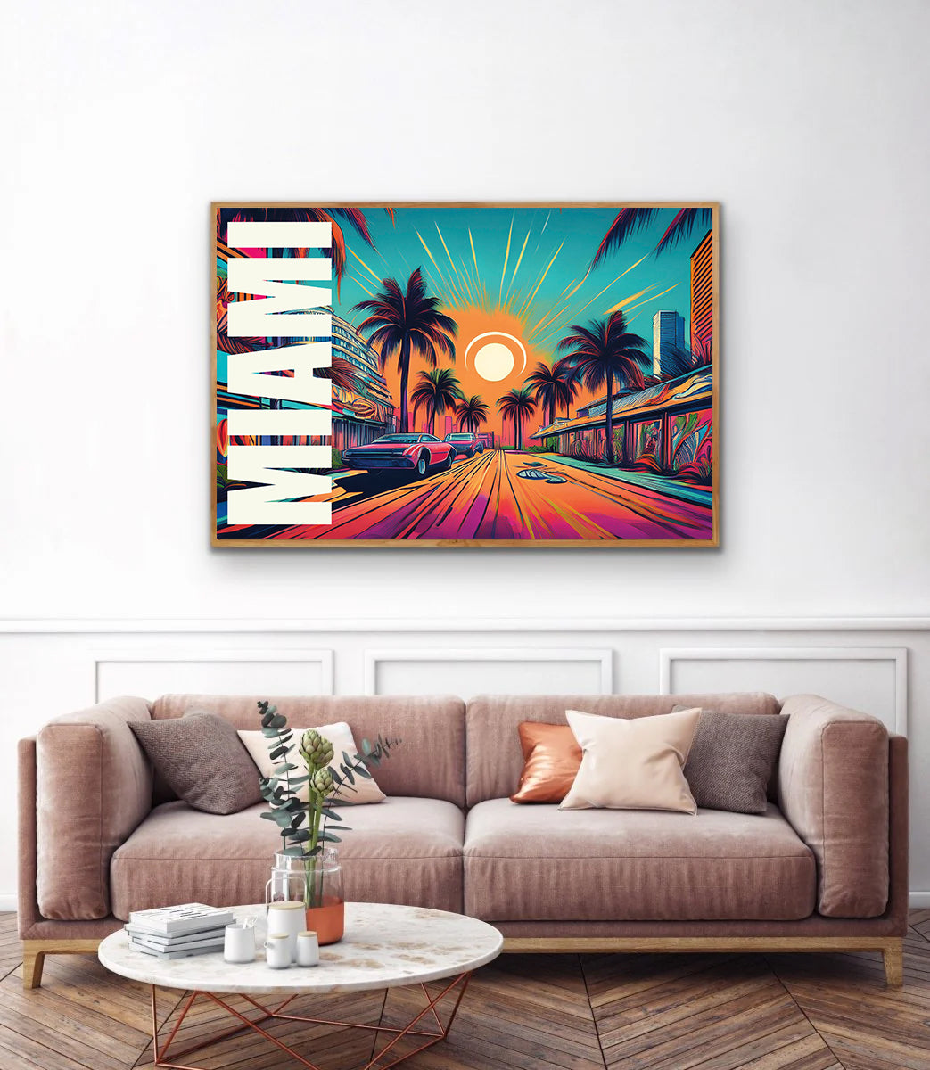 Miami graffiti wall art print digital download showcasing colorful and vibrant street art mural inspired by Miami’s urban culture and tropical vibes, perfect for modern home decor, street art lovers, and contemporary wall art collections.