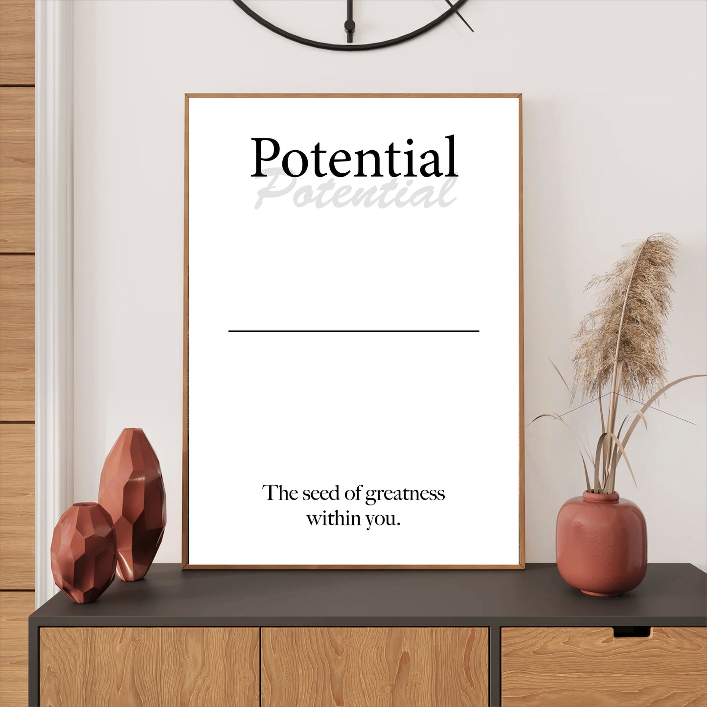 Potential wall art digital download – printable minimalist quote for growth and self-belief