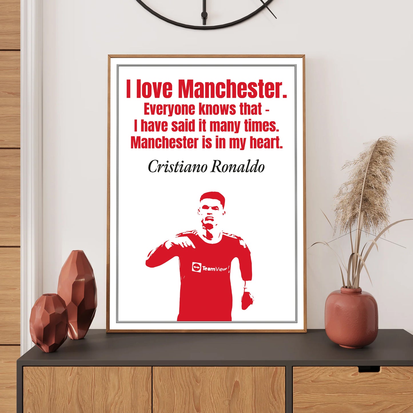 Ronaldo Manchester Utd Wall Art Print, Bedroom