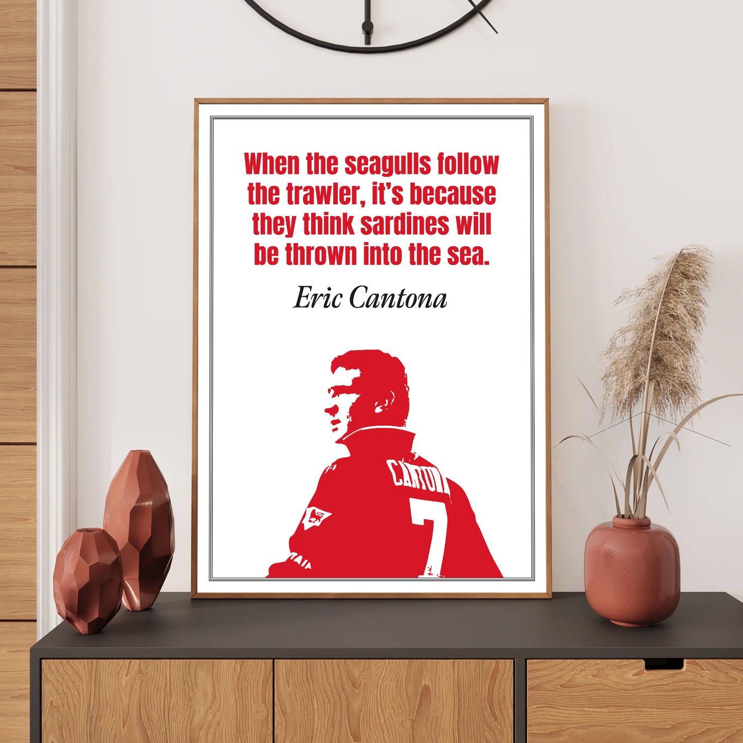 Cantona Manchester Utd Wall art Print. Bedroom