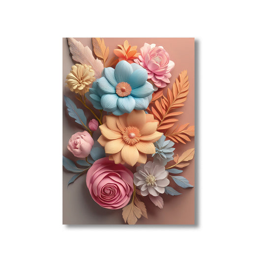 Colorful floral arrangement on a beige background