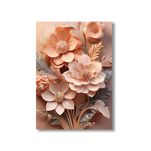 Decorative wall art with floral design in soft colors on a white background