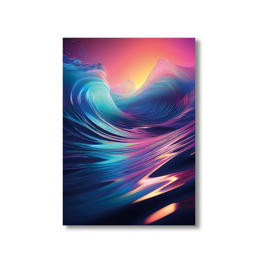 Colorful abstract wave design on a white background