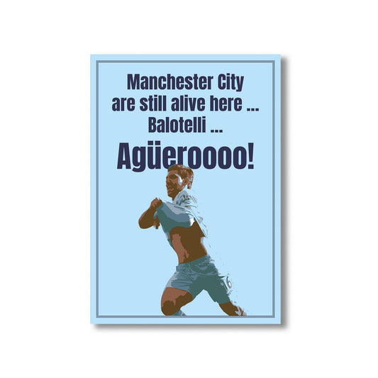 Aguero Manchester City Wall Art Print, Product