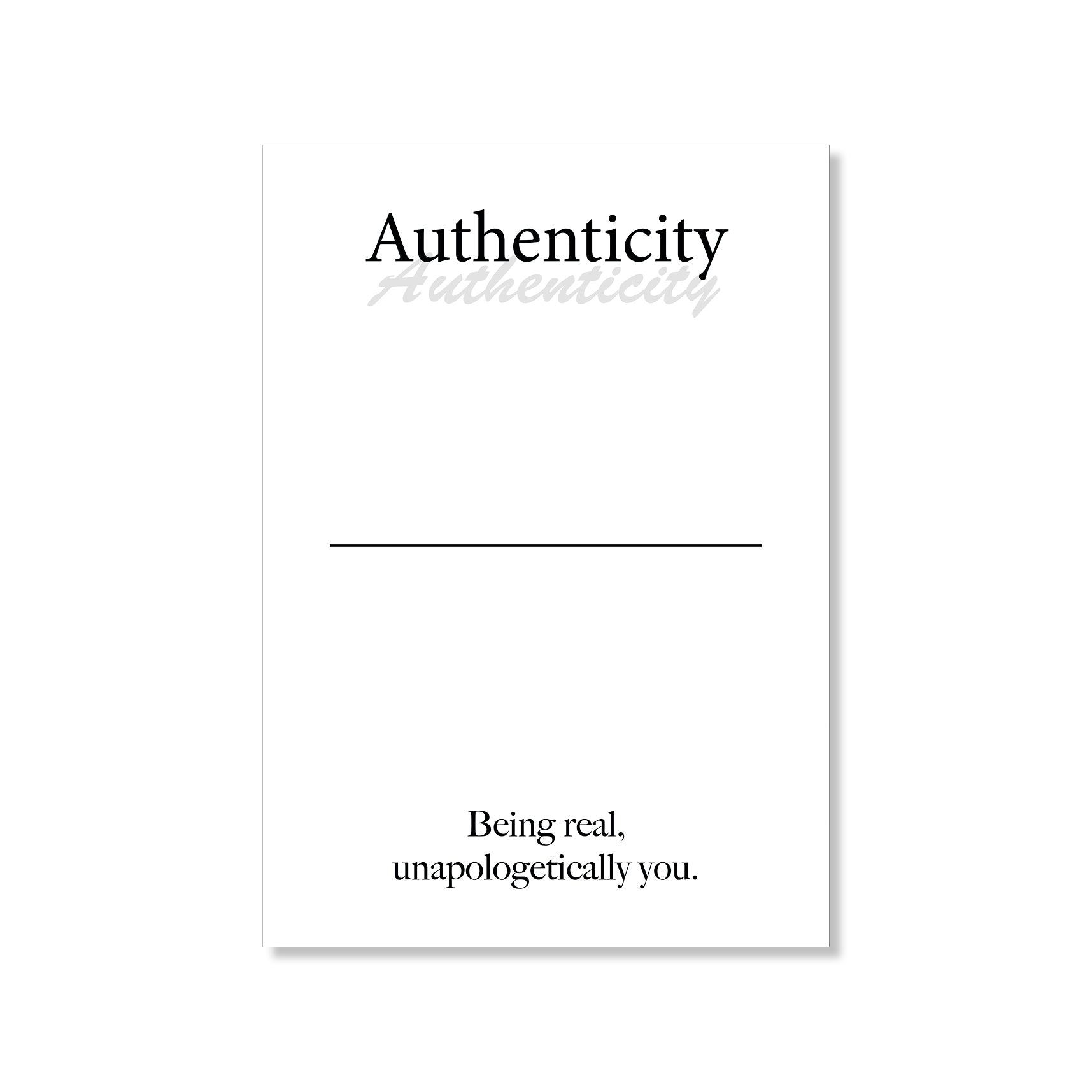 Authenticity wall art digital download – printable minimalist quote for realness and self-expression
