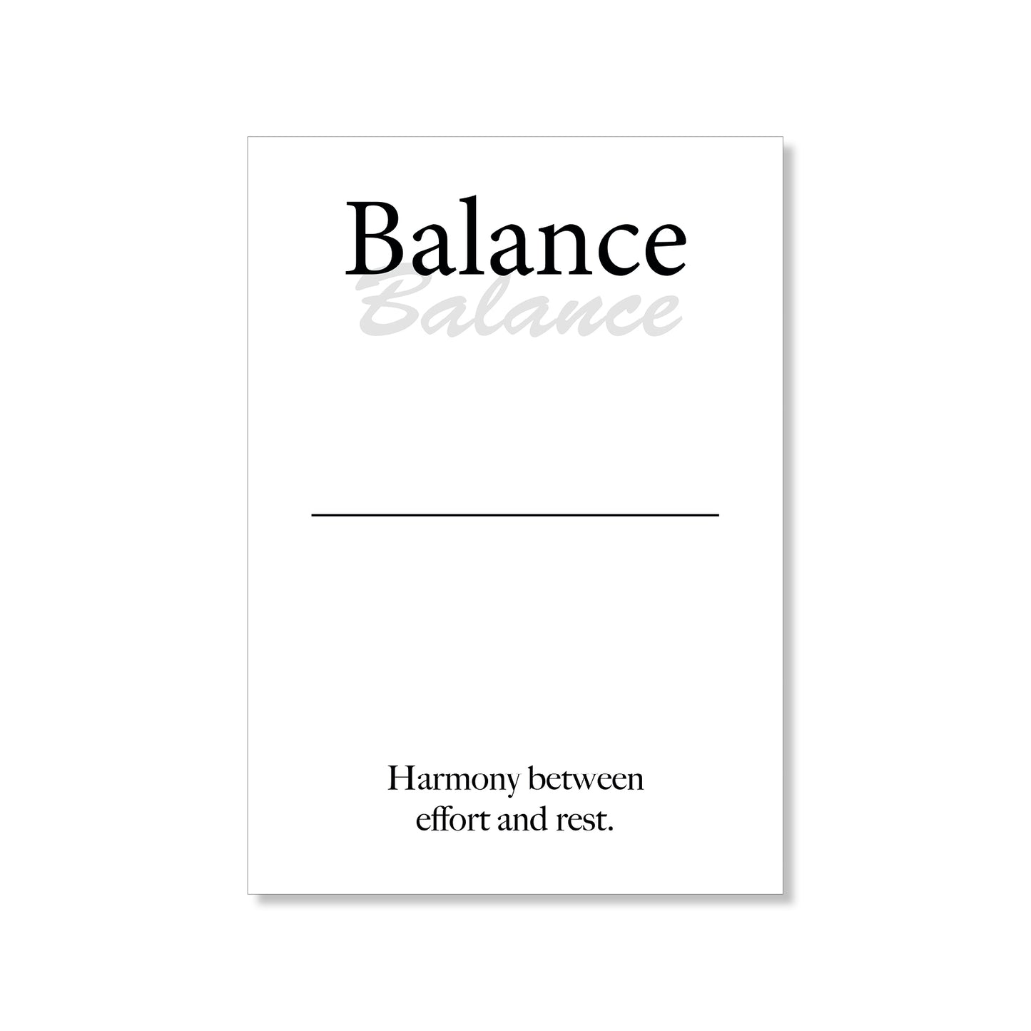 Balance wall art digital download – printable minimalist quote for calm and centered living