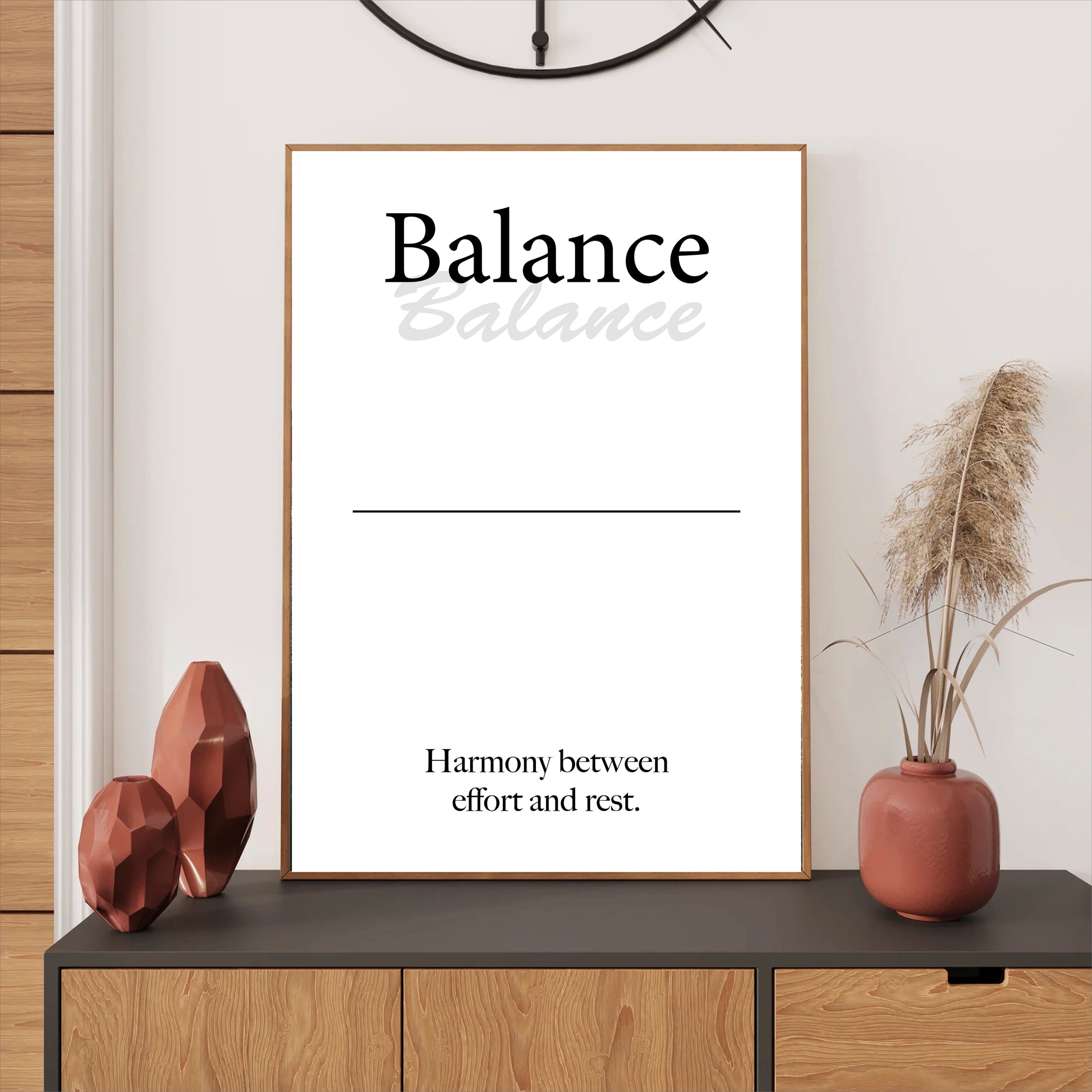 Balance wall art digital download – printable minimalist quote for harmony and mindfulness