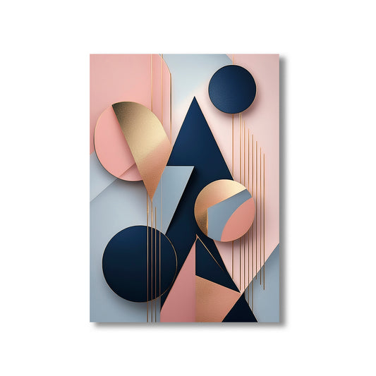 Abstract geometric shapes wall art print – modern digital download for bathroom decor