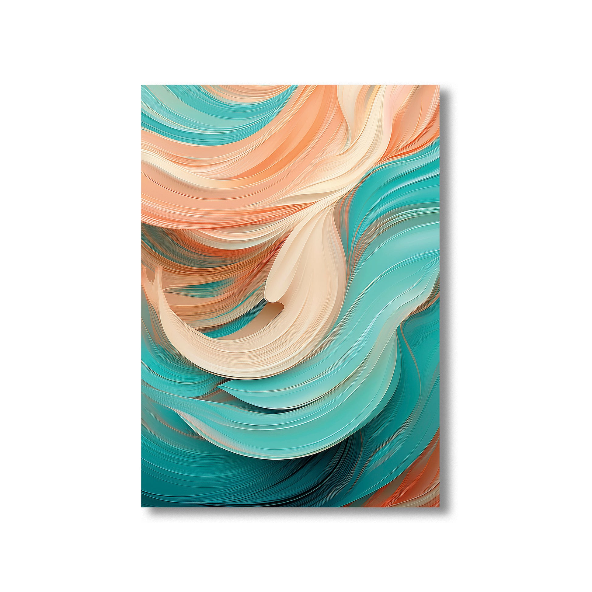 Minimalist circle ocean waves wall art print – modern digital download for bathroom decor