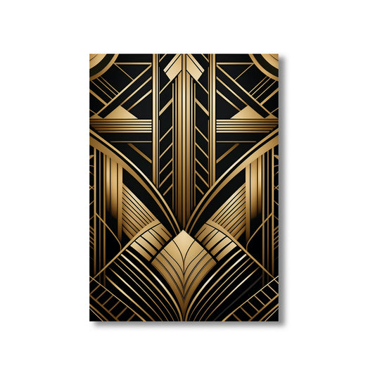 Notebook with gold geometric pattern on black cover