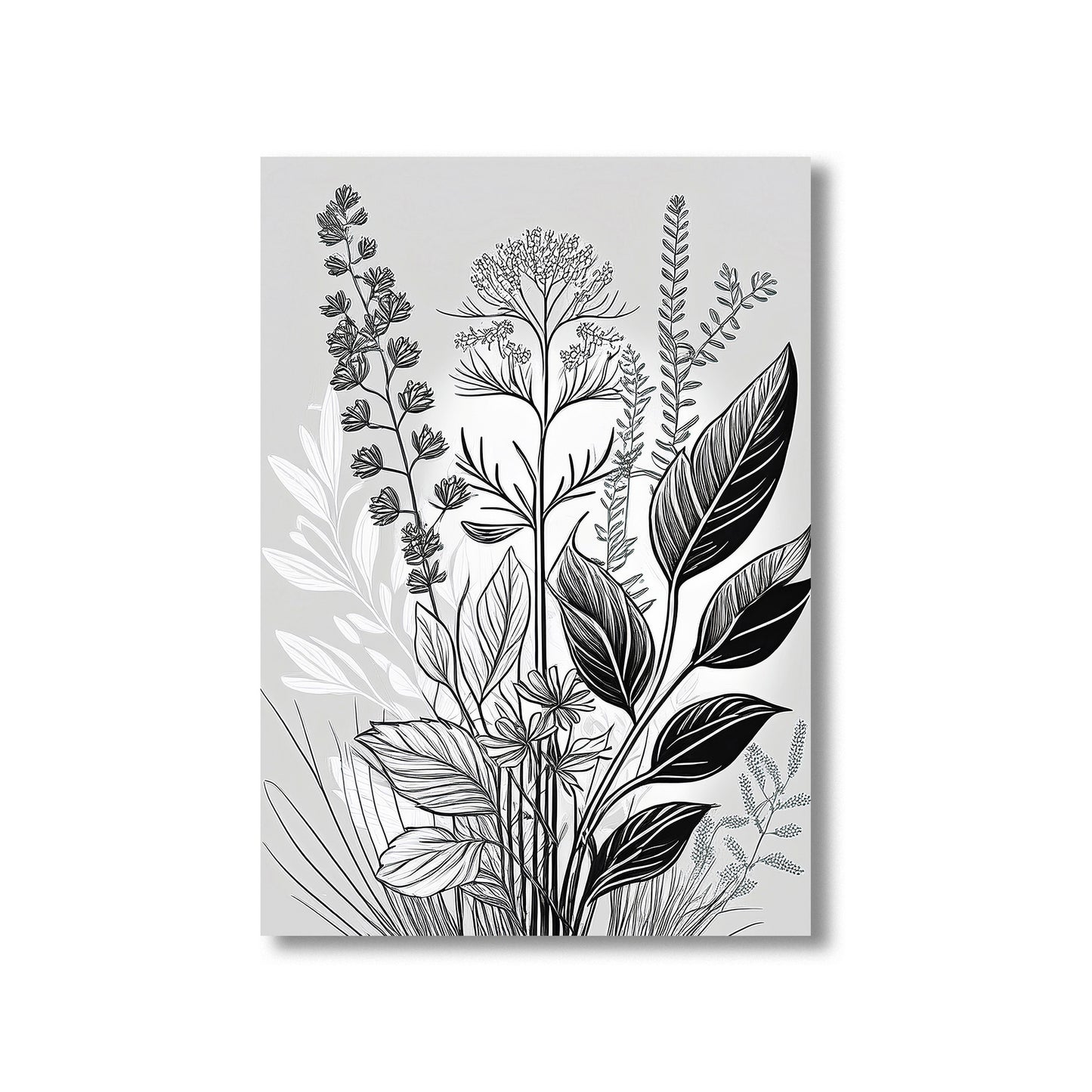 Botanical Line Art Wall Art Print – Digital Download Minimalist Plant Decor