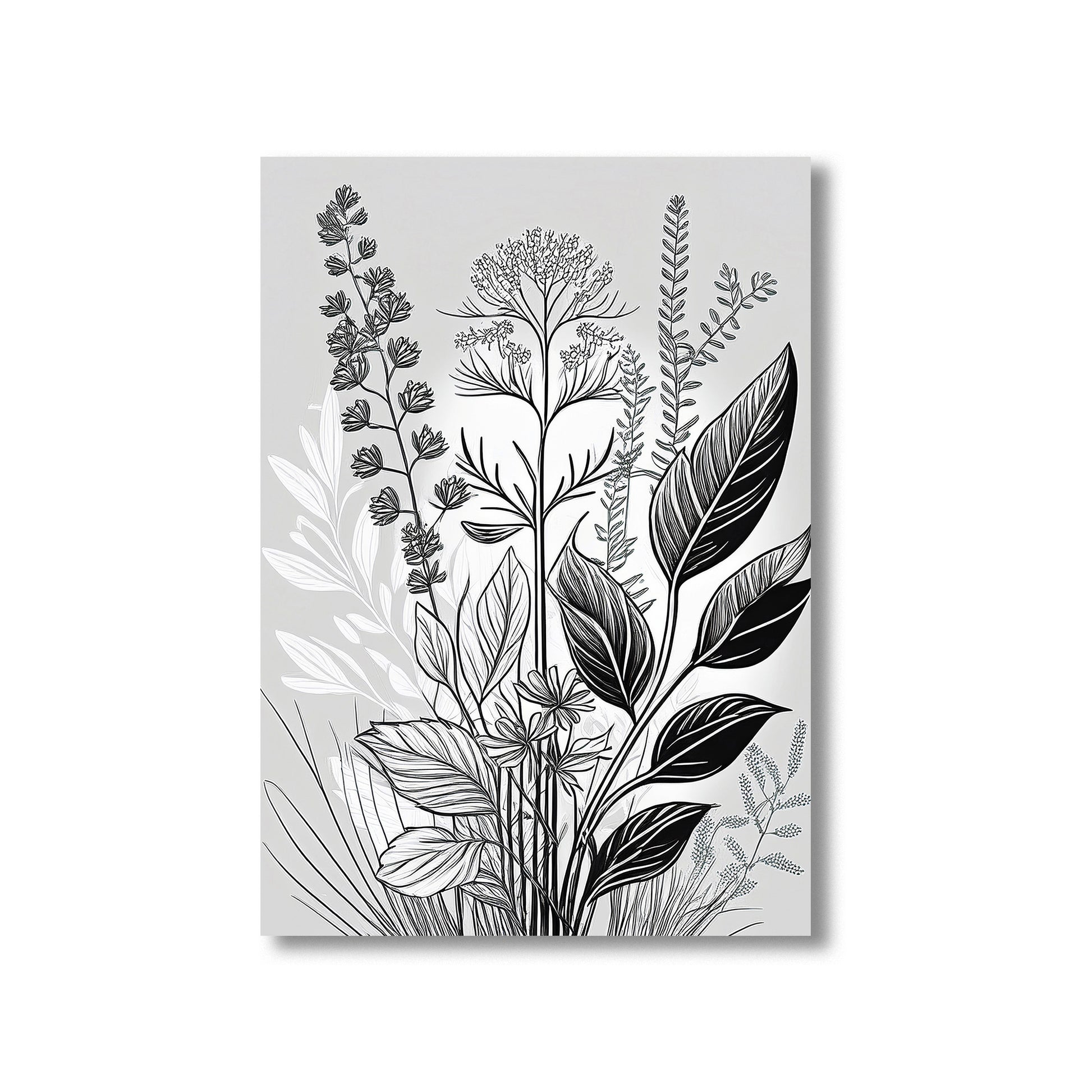 Botanical Line Art Wall Art Print – Digital Download Minimalist Plant Decor