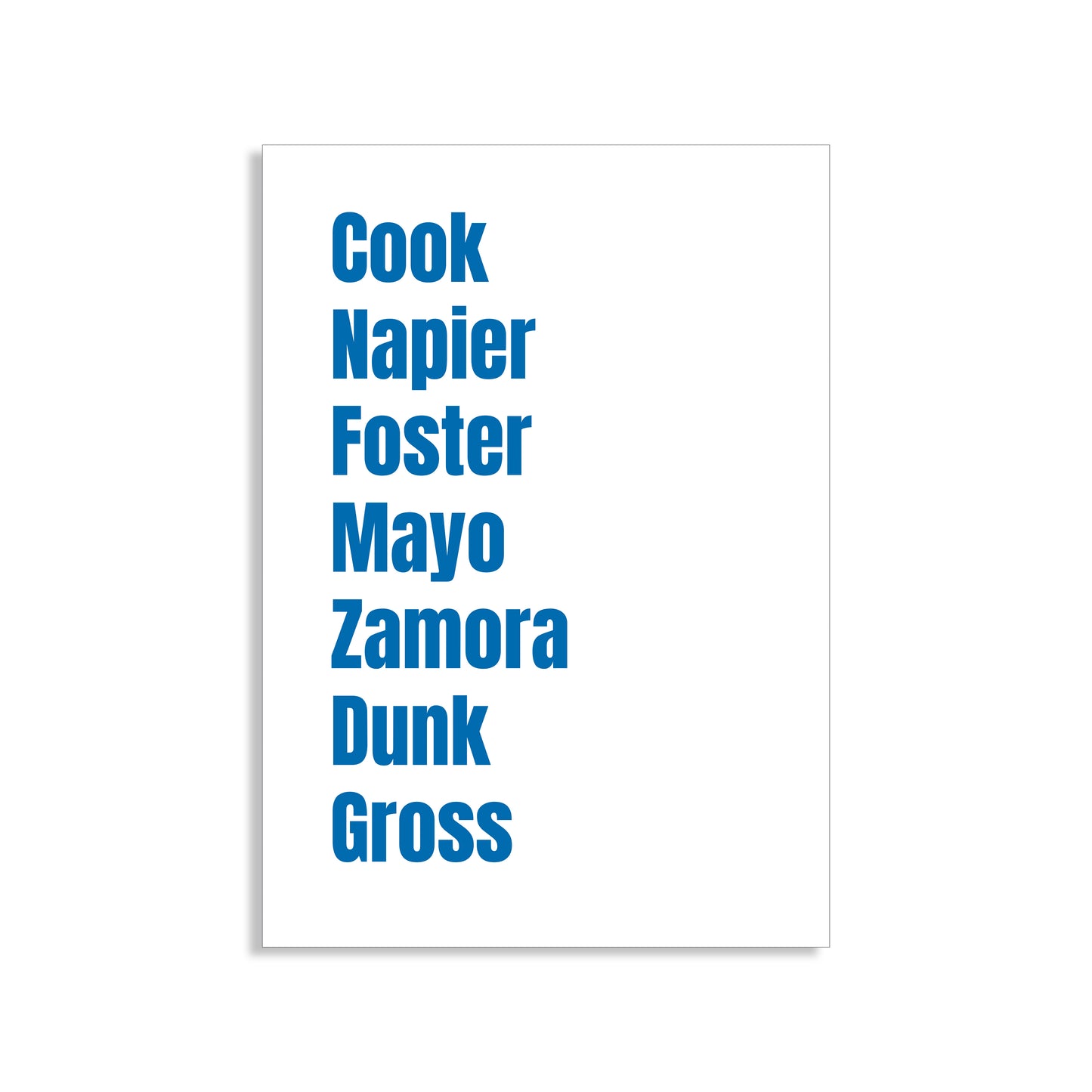 Brighton Legends Wall Art Print featuring Cook, Napier, Foster, Mayo, Zamora, Dunk, and Groß – Digital Download PDF Football Home Decor