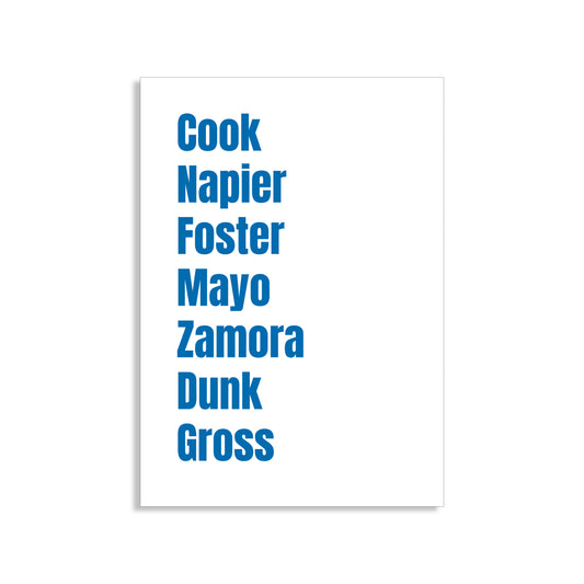 Brighton Legends Wall Art Print featuring Cook, Napier, Foster, Mayo, Zamora, Dunk, and Groß – Digital Download PDF Football Home Decor