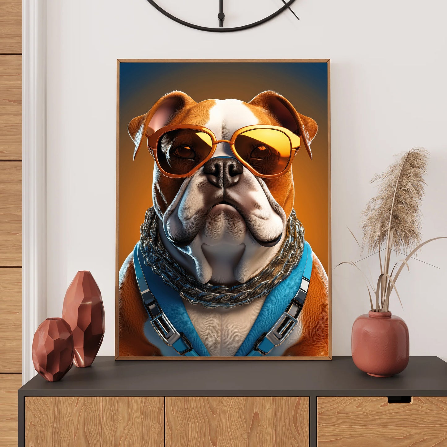 British Bulldog Wall Art Print Home decor Poster, Bedroom
