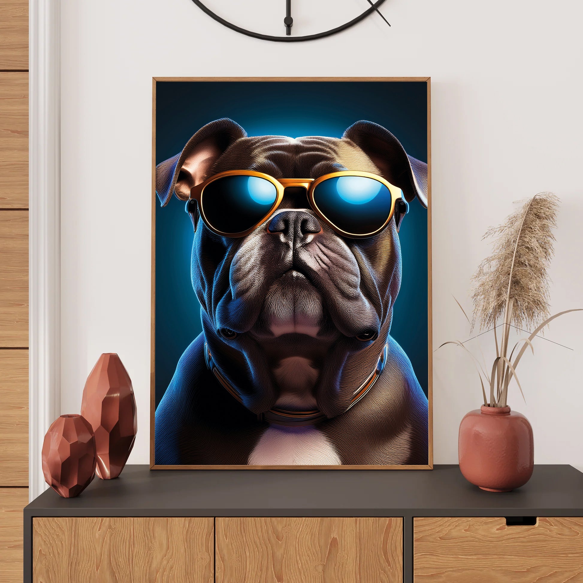 British Bulldog Wall Art Print Home decor Poster, Bedroom