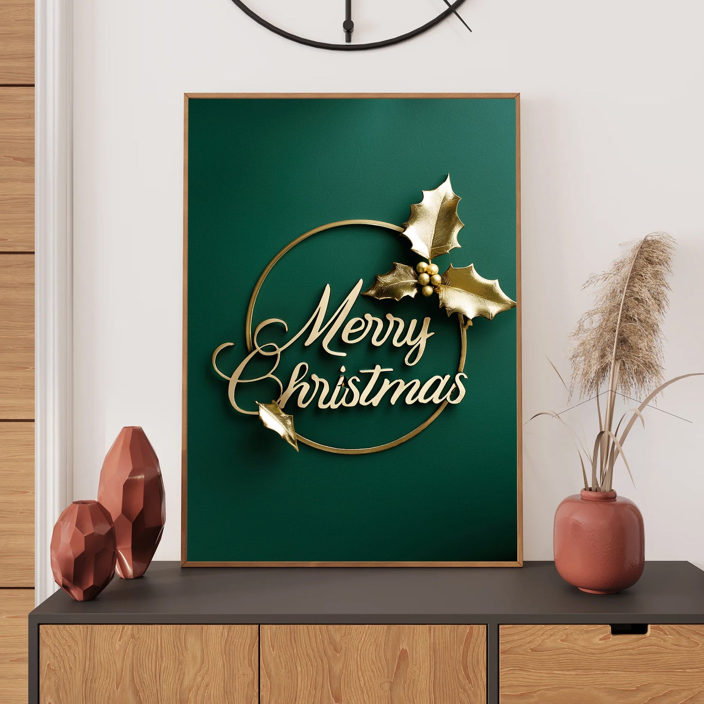 Merry Christmas Card – bold festive lettering design in modern holiday style