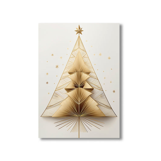 Minimalist Tree Silhouette Christmas Card – simple modern pine tree design in elegant winter style