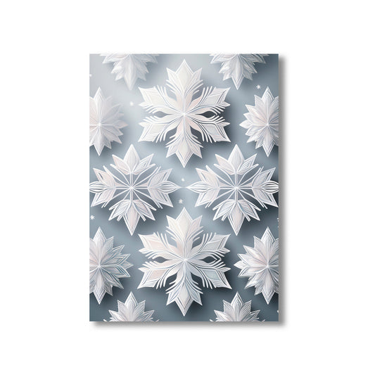 Abstract Snowflakes Christmas Card – bold geometric snowflake design in modern winter style