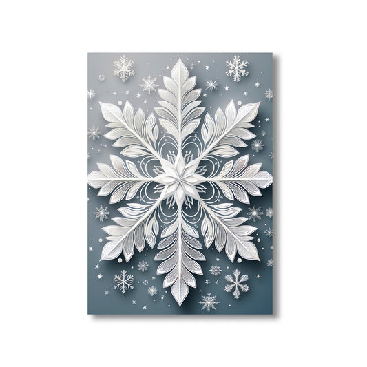 Abstract Snowflakes Christmas Card – bold geometric snowflake design in modern winter style