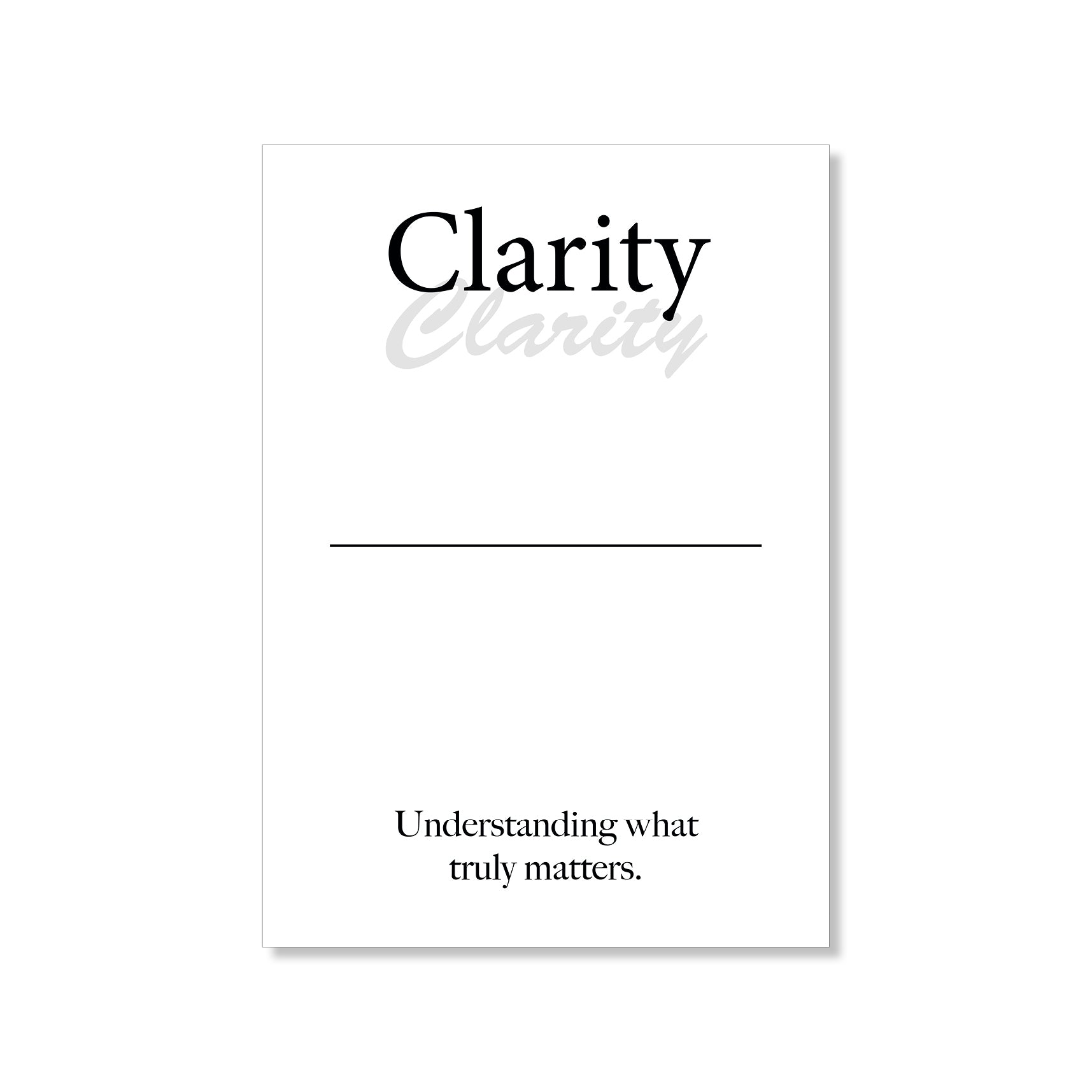 Clarity wall art digital download – printable minimalist quote for focus and simplicity