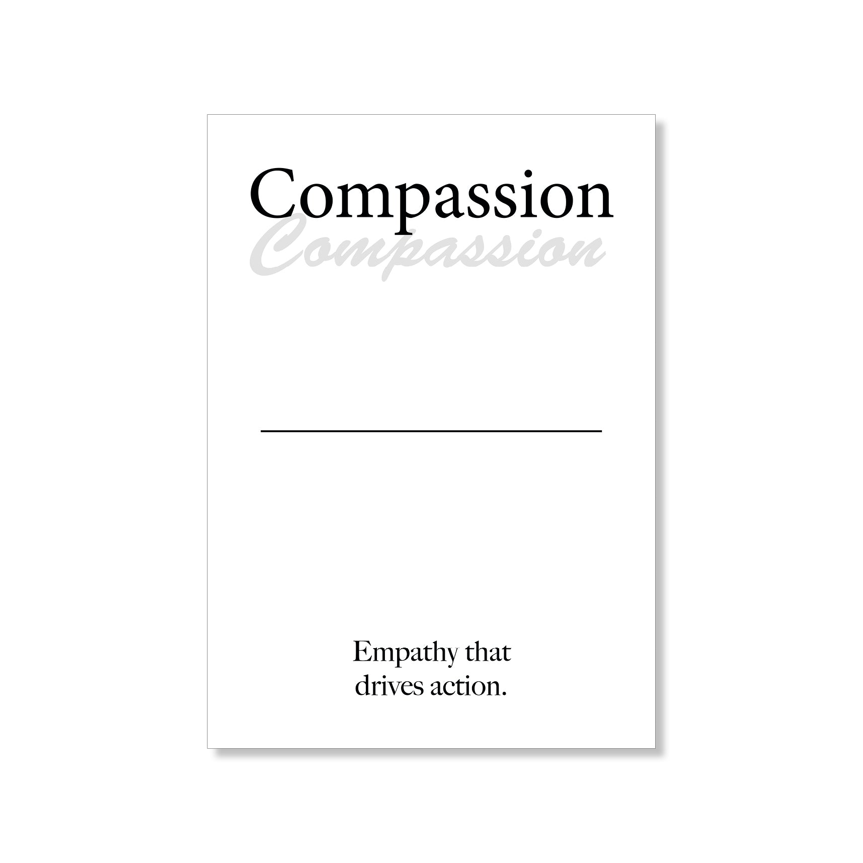 Compassion wall art digital download – printable minimalist quote for kindness and empathy