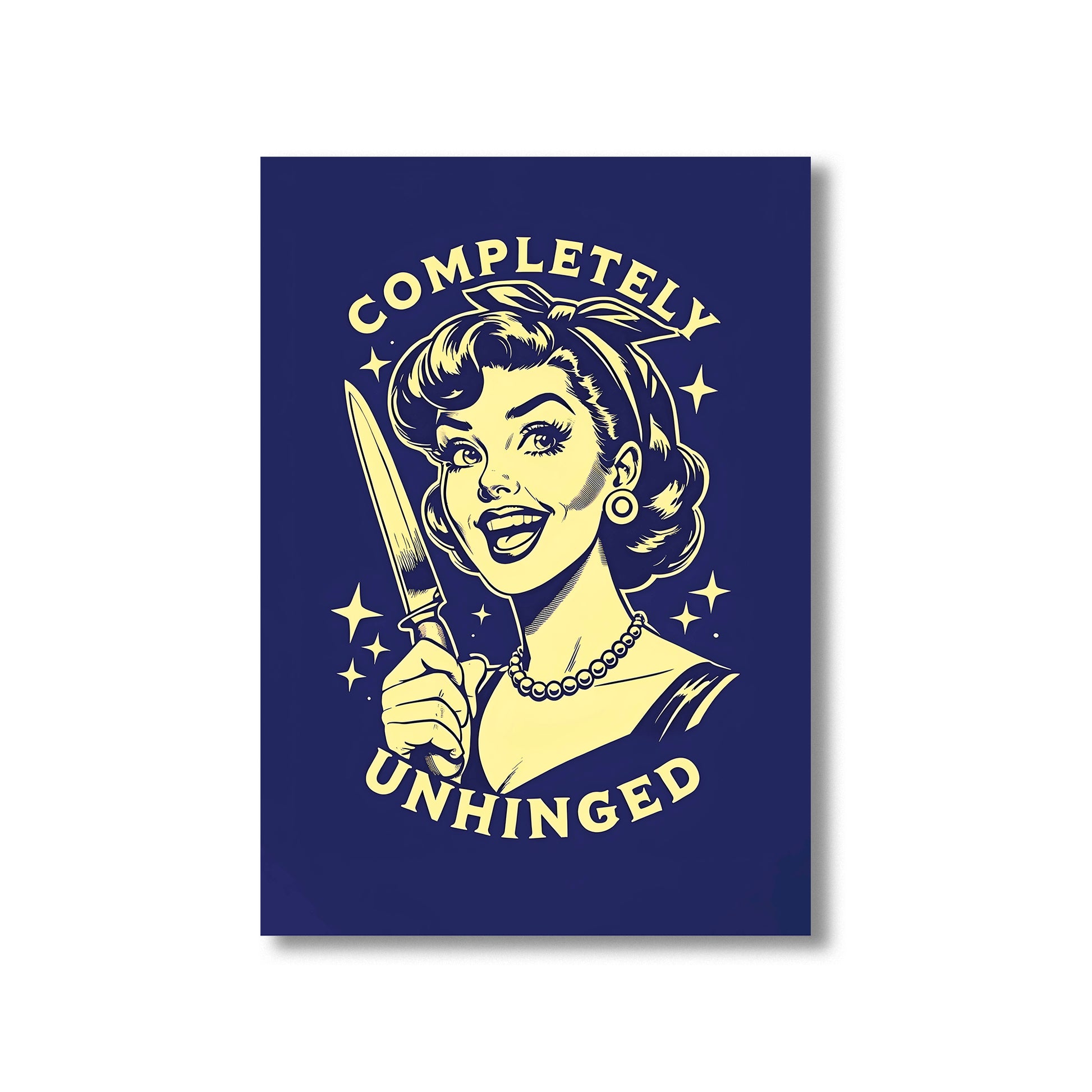 Funny kitchen art print with quirky and unhinged humorous design, perfect for adding fun and personality to kitchen and dining room decor digital download