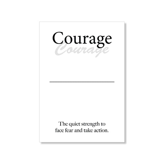 Courage wall art digital download – printable minimalist inspirational quote for strength and confidence