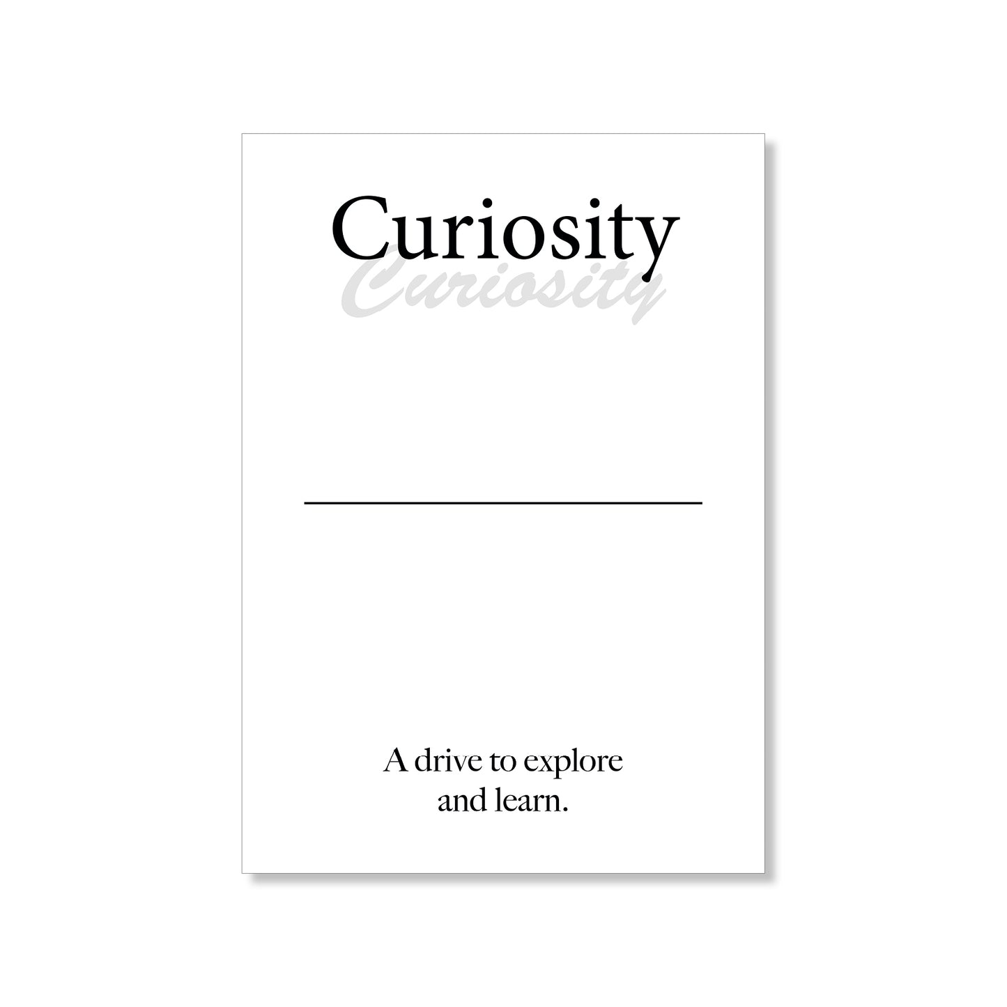 Curiosity wall art digital download – printable minimalist quote for exploration and learning