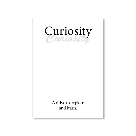 Curiosity wall art digital download – printable minimalist quote for exploration and learning