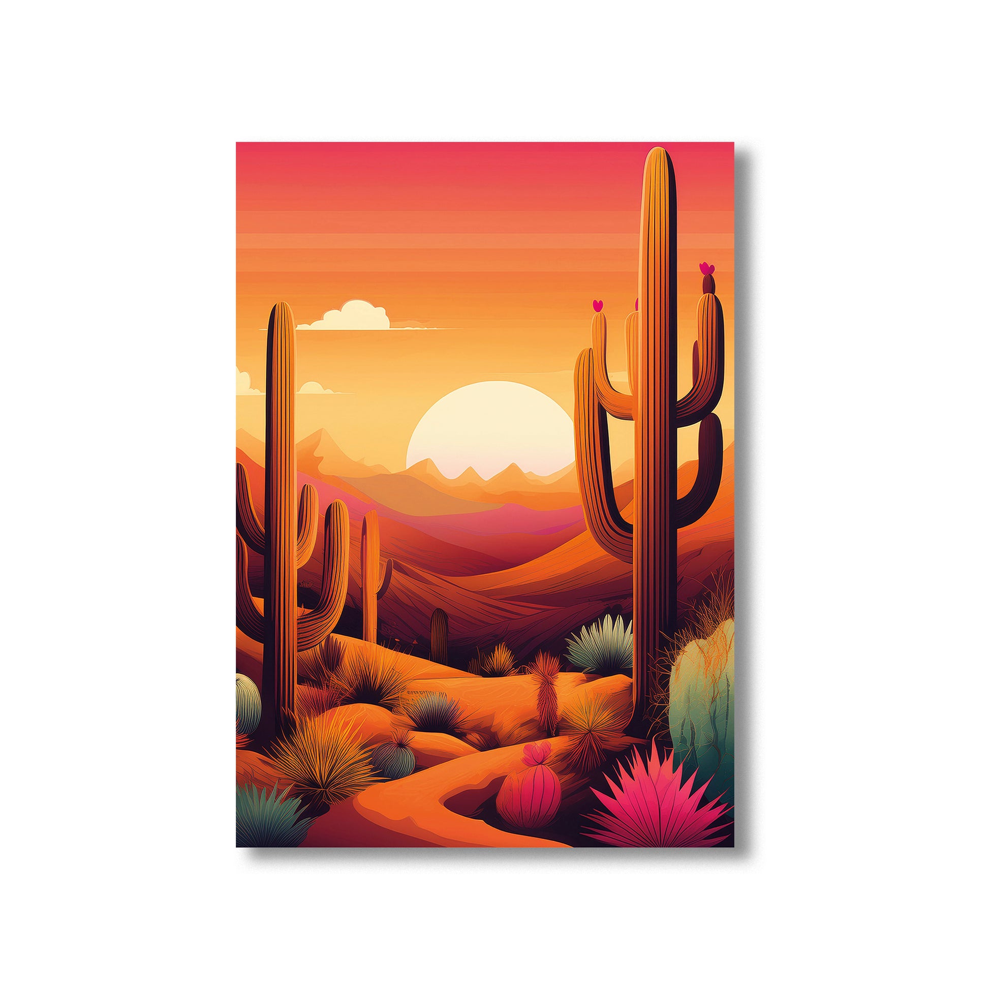 Desert Serenity Cactus Wall Art Print – Digital Download Southwestern Botanical Decor