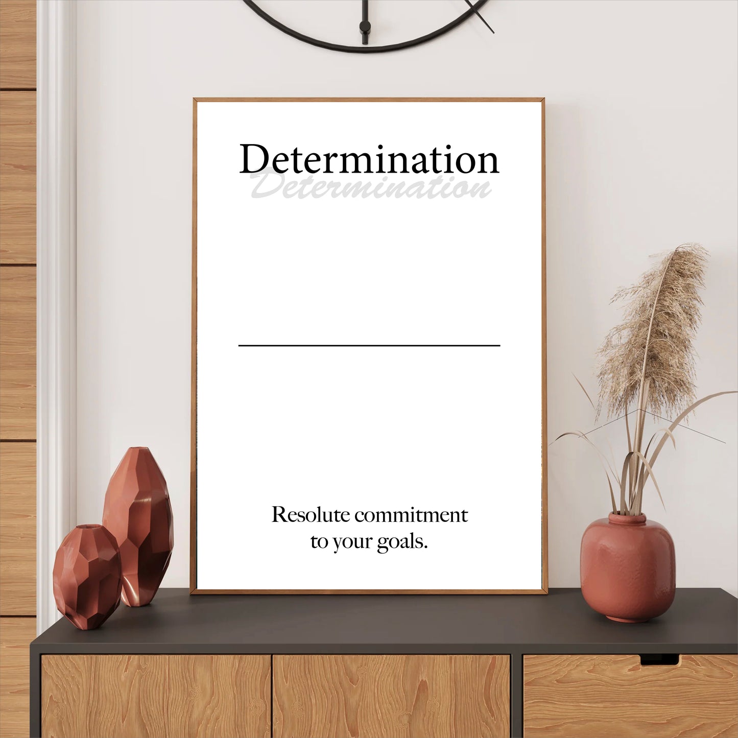 Determination wall art digital download – printable minimalist quote for persistence and success