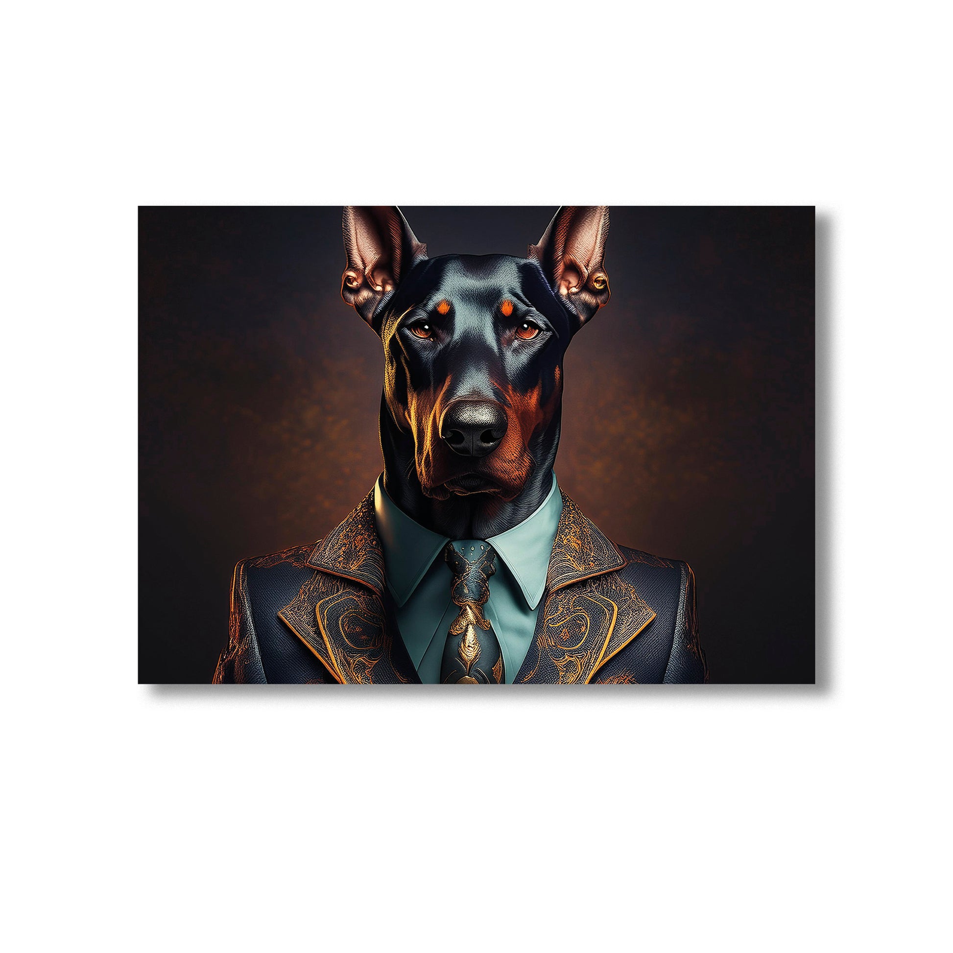 Doberman in a suit Wall Art Print Home decor Poster, Product