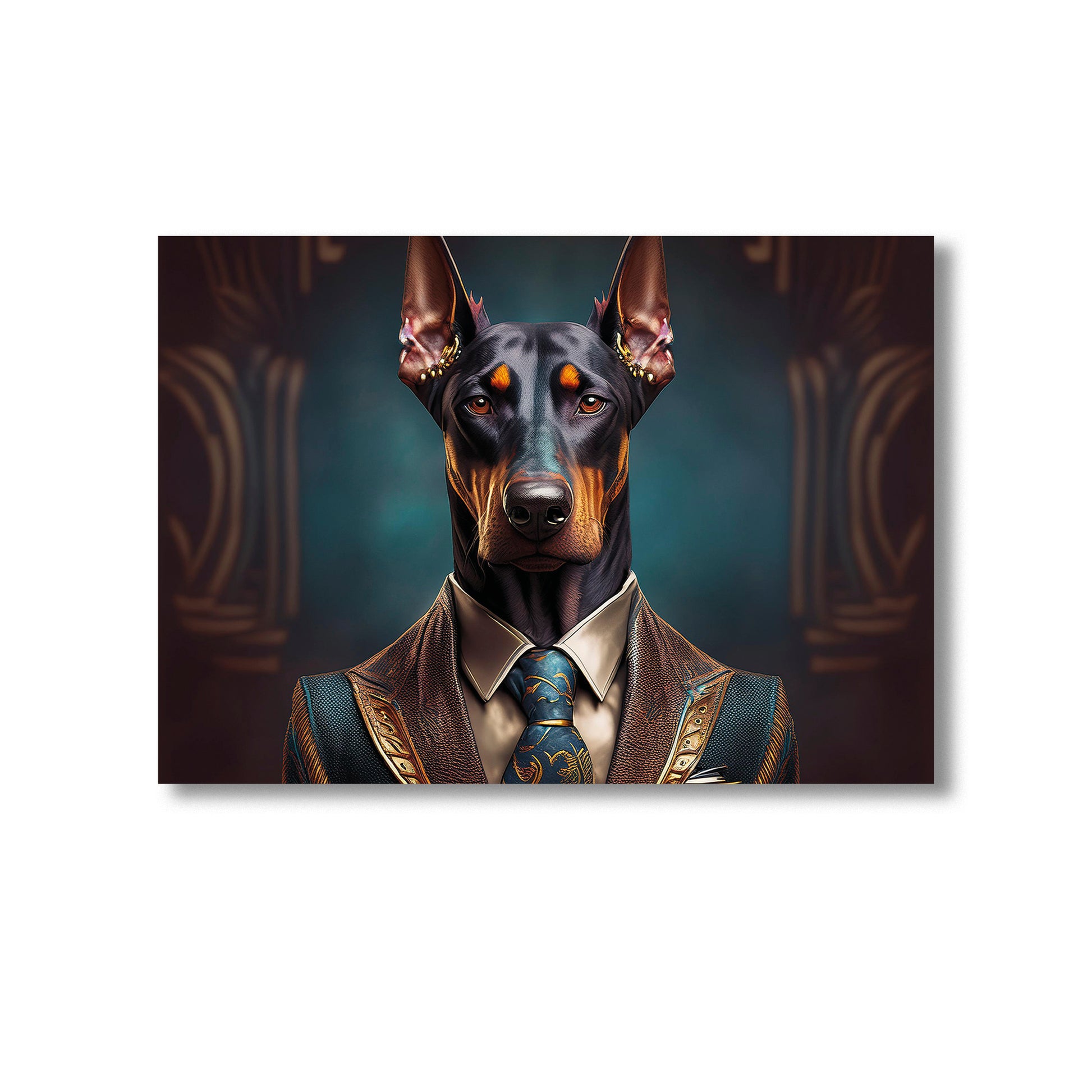 Doberman in a suit Wall Art Print Home decor Poster, Product