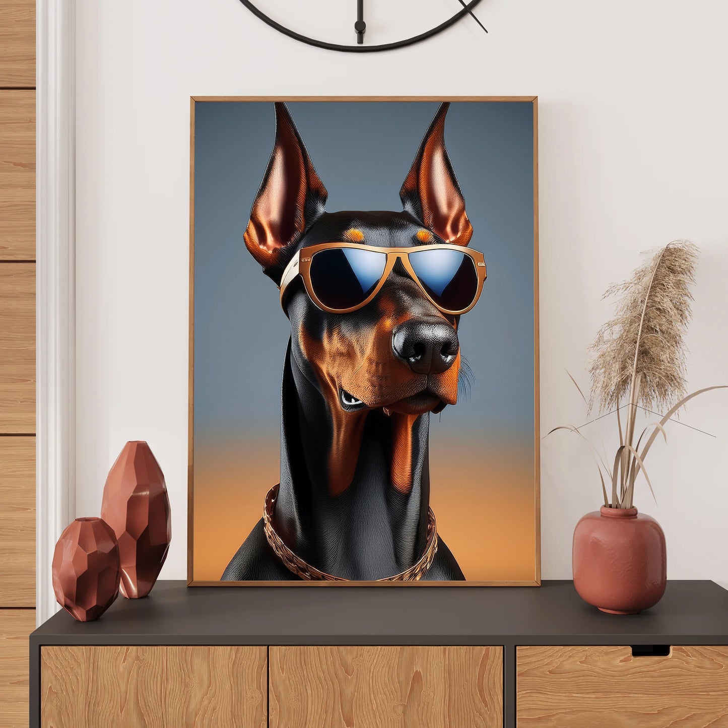 Doberman Wall Art Print, Bedroom