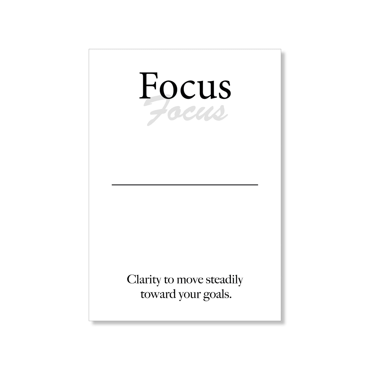 Focus wall art digital download – printable minimalist quote for clarity and success