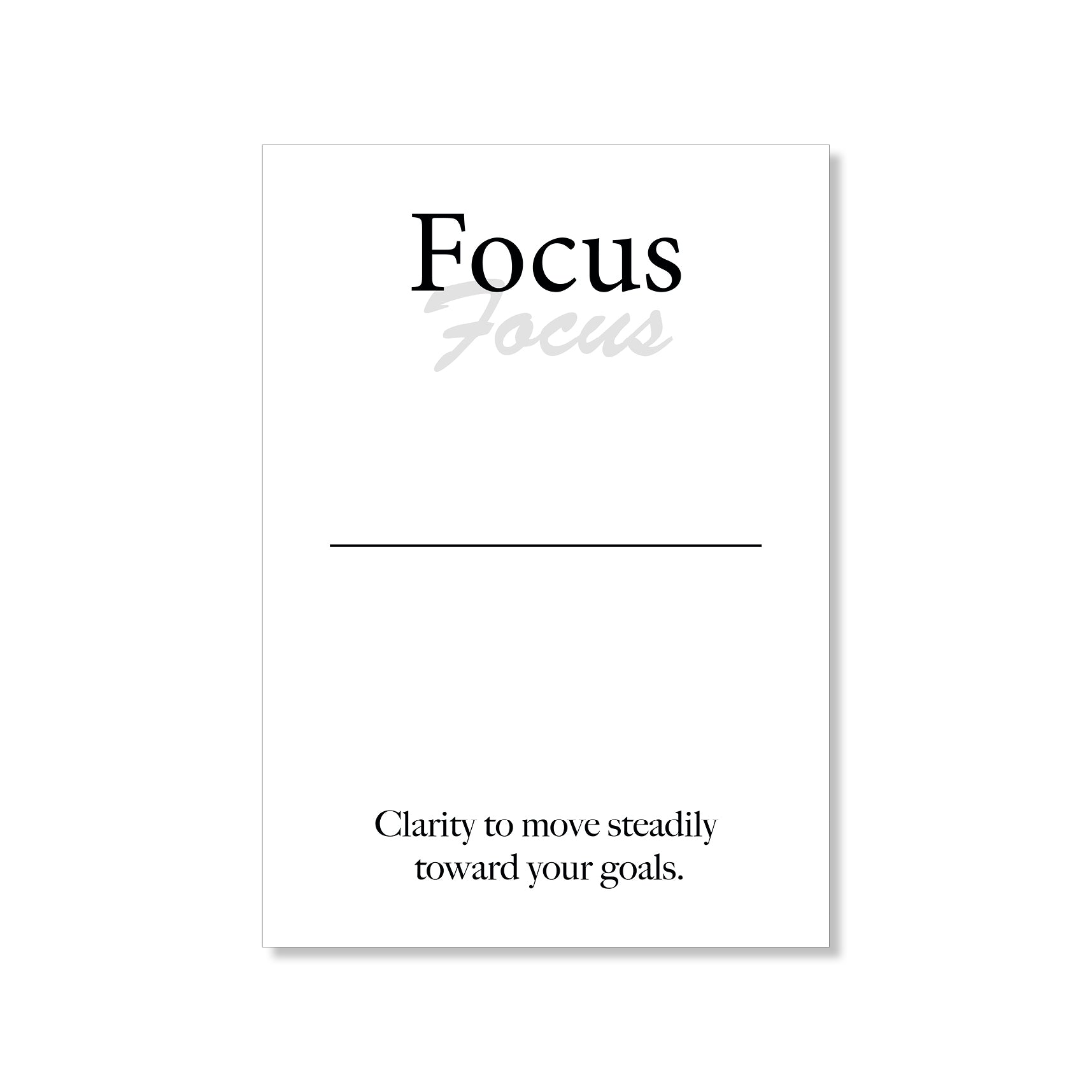 Focus wall art digital download – printable minimalist quote for clarity and success
