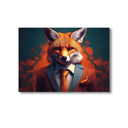 Fox in a suit Wall Art Print Home decor Poster, Product