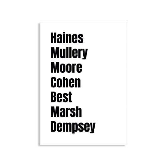 Fulham Legends Wall Art Print featuring Haines, Mullery, Moore, Cohen, Best, Marsh, and Dempsey – Digital Download PDF Football Home Decor