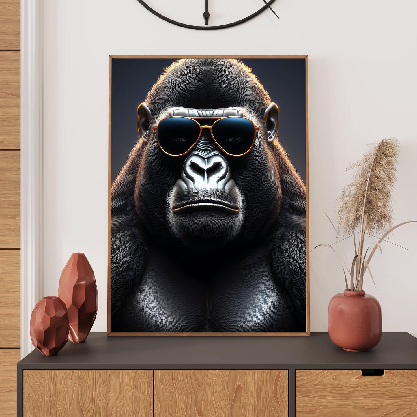 Gorilla Wall Art Print, Bedroom