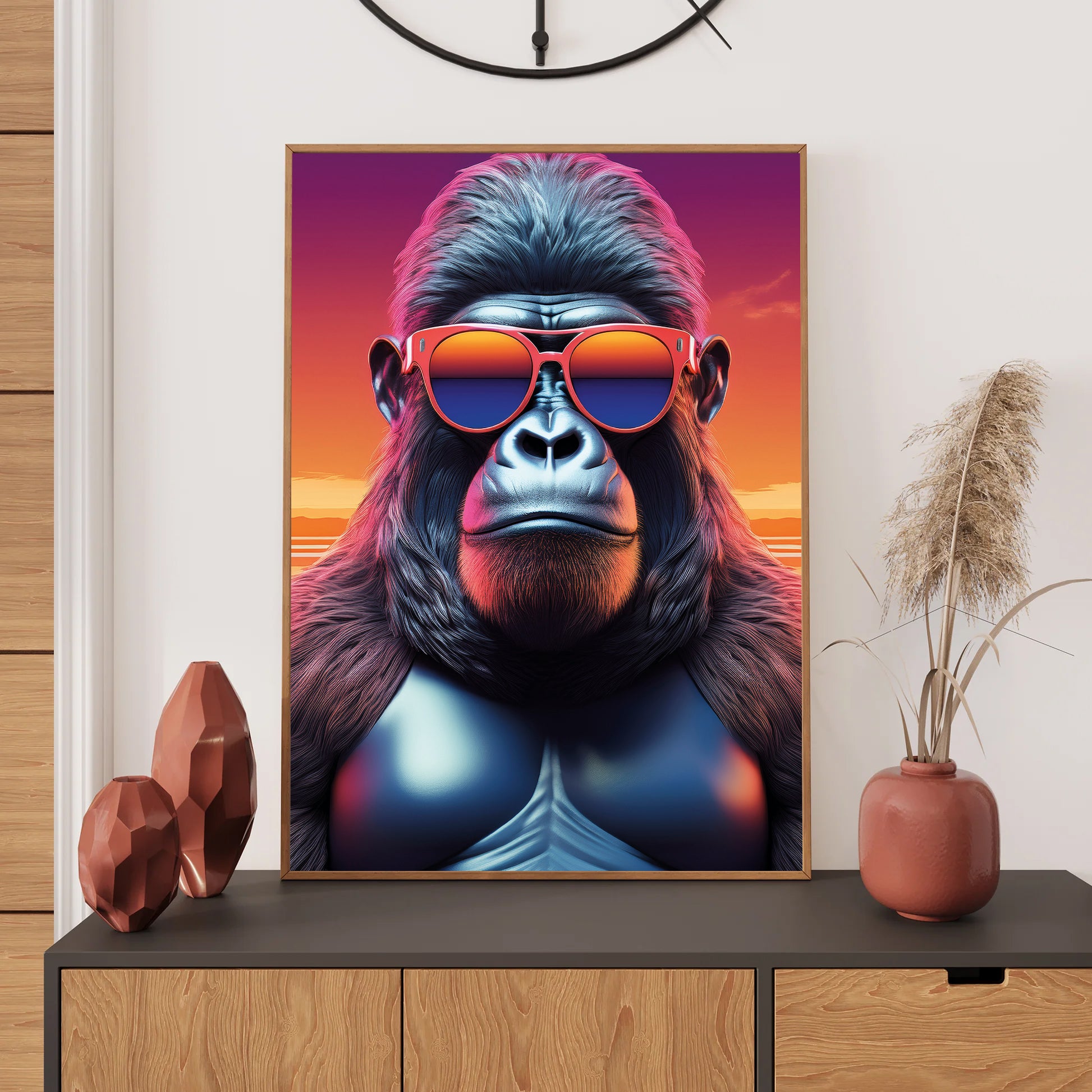 Gorilla Wall Art Print, Bedroom