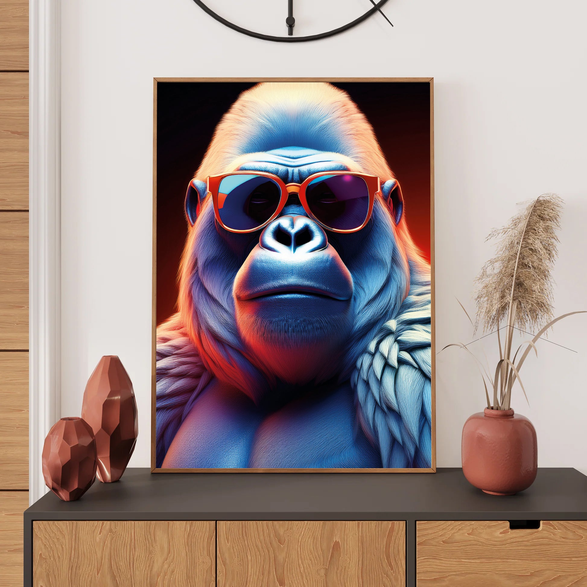 Gorilla Wall Art Print, Bedroom